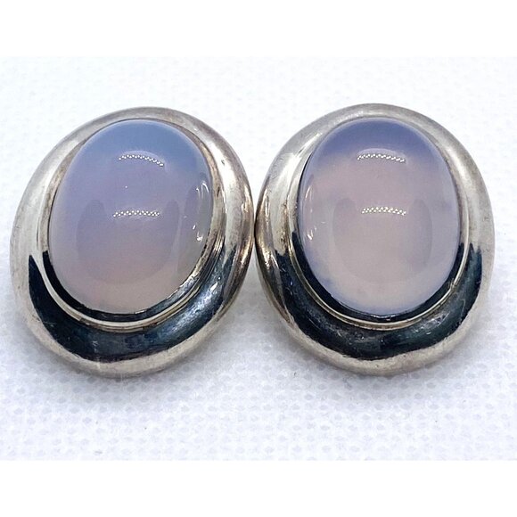Tiffany & Co Sterling Silver 925 Moonstone Earrings Clip On No Post